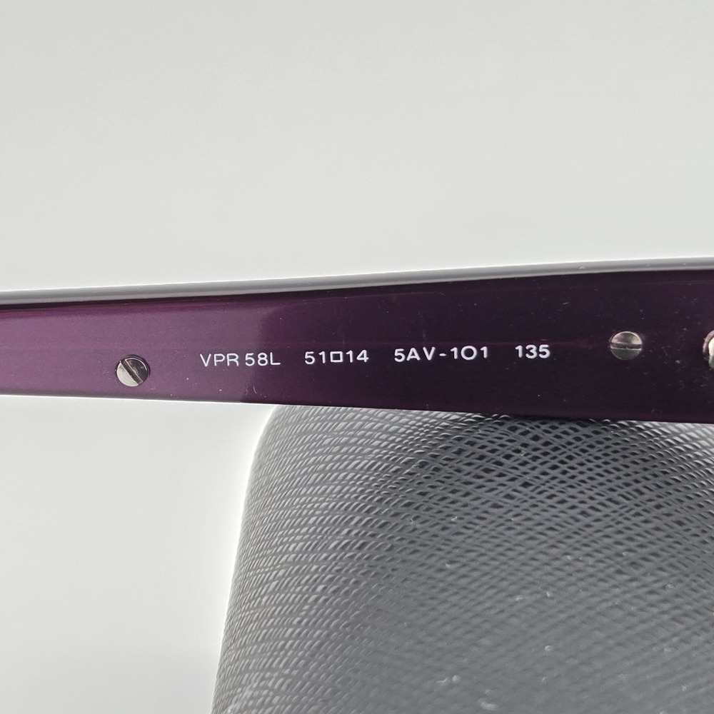 Prada VPR 58L Eyeglasses - FRAME ONLY - 5AV-1O1 Gunmetal Plum Italy 51-14-135 - Picture 6 of 16